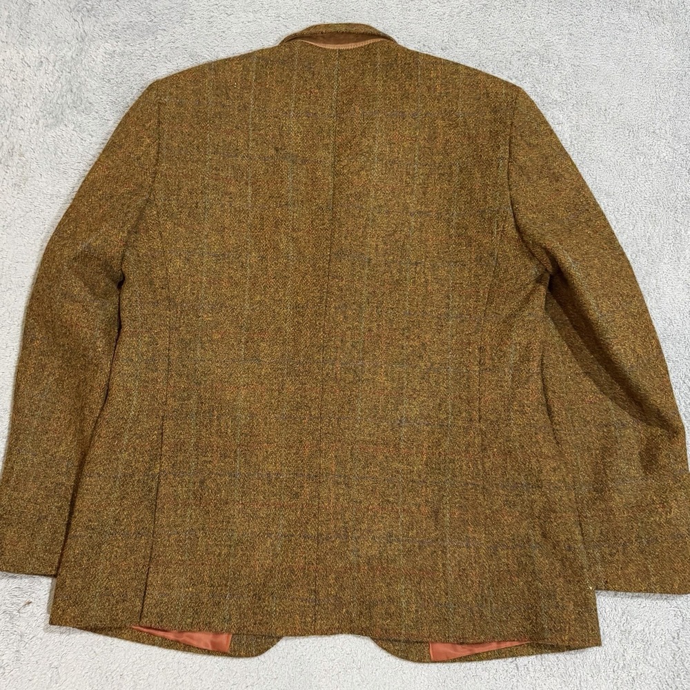 Harris Tweed Blazer Men's 46R 100% Pure New Wool Orange Colorful Suit Jacket - Picture 7 of 11